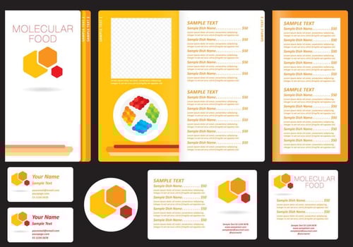 Molecular Menu Templates vector