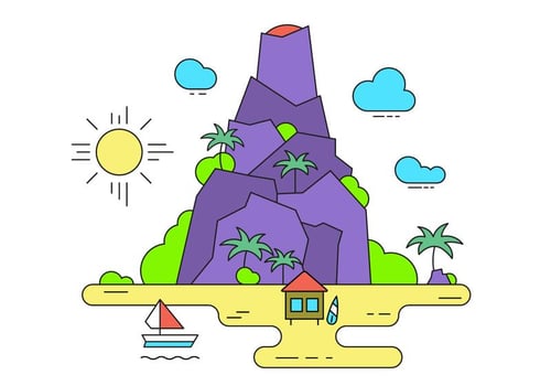 Volcano Vector Island