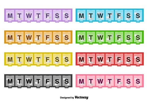 Pill Box Vector Icons