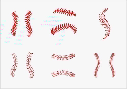 Baseball laces vector pack