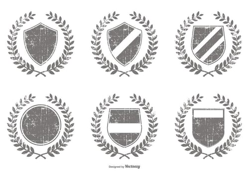 Distressed Vector Crest Shapes