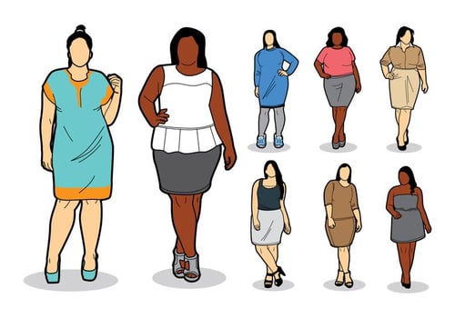 Plus SIze Icons vector