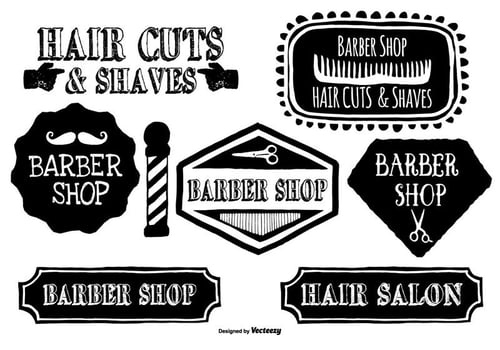 Cute Hand Drawn Barber Shop Labels vector