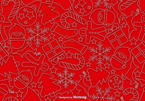 Christmas Line Style Icons Seamless Pattern vector