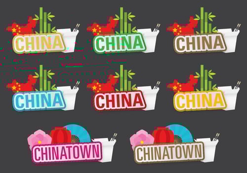 China And Chinatown Titles vector