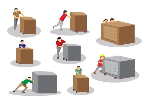 Man Pushing Box Vectors