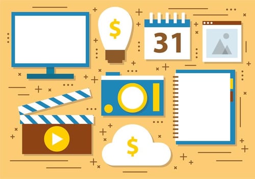 Free Flat Digital Marketing Vector Illustration