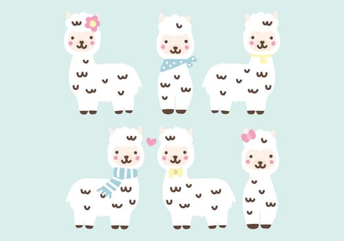 Super Cute Alpacas vector