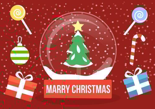 Vector Christmas Snow Globe