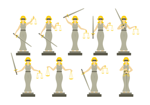 Lady Justice Illustration in Flat Design Style vector