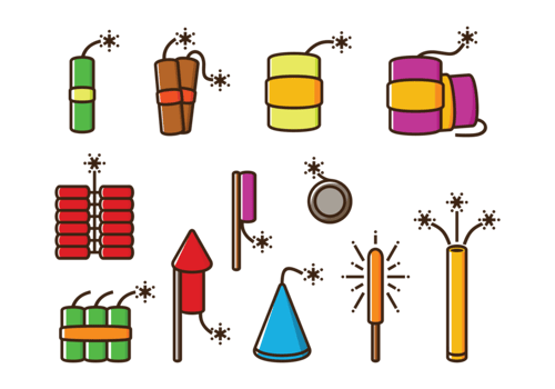 Fire Crackers Vector Icons