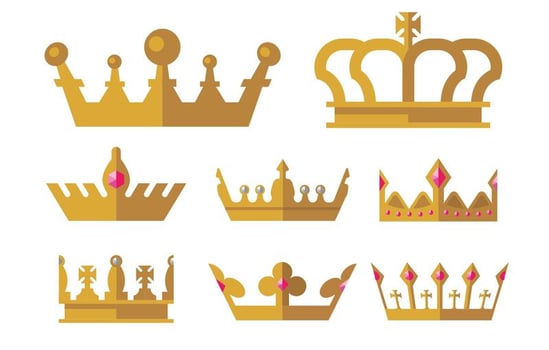 Golden Crown Icons vector