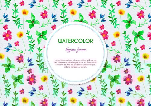 Free Vector Watercolor Herb and Flower Background