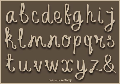 Lowercase Handwritten Letters Vector Alphabet