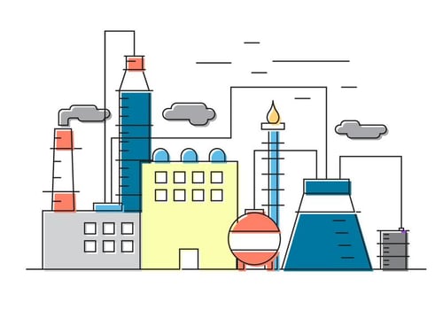 Oil Field Vector Illustration