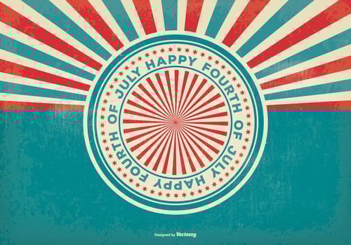 Retro Sunburst Style 4th of July Illustration vector