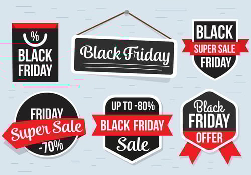 Free Black Friday Labels Vector