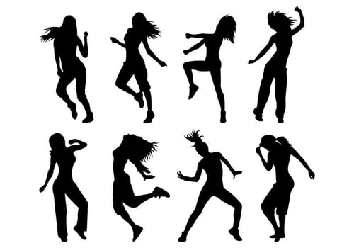 Set Of Zumba Silhouettes vector