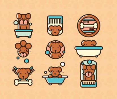 Vector Illustration Dog Wash