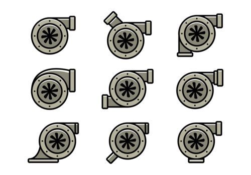 Turbocharger Vector Icons