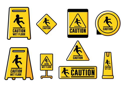 Vector Sign Caution Wet Foor