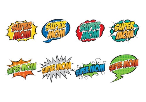 Super Mom Speech Bubble vector