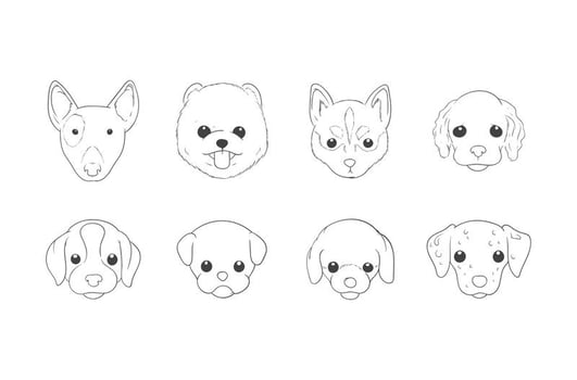 Free Hand Drawing Dog Head Vector