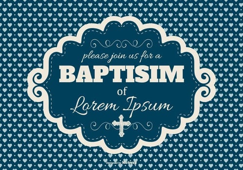 Cute Blue Baptisim Card vector