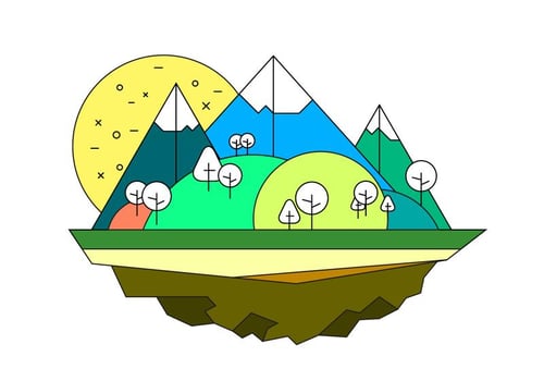 Landscape Island Vector Illustration
