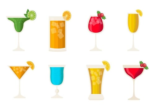 Cocktail Alcohol Drinks Vector 