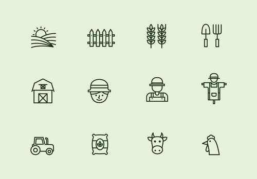 Vector Farm Thin Line Icon