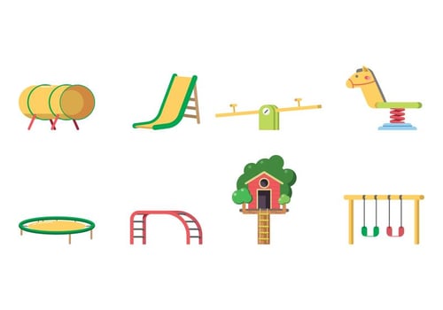 Kids Playground Equipment Vector
