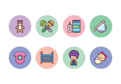 Free Baby Icon Set vector
