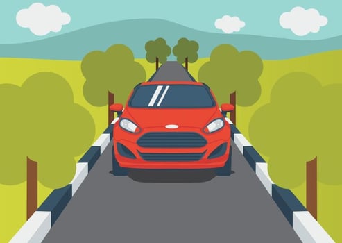 Ford Fiesta On The Road vector