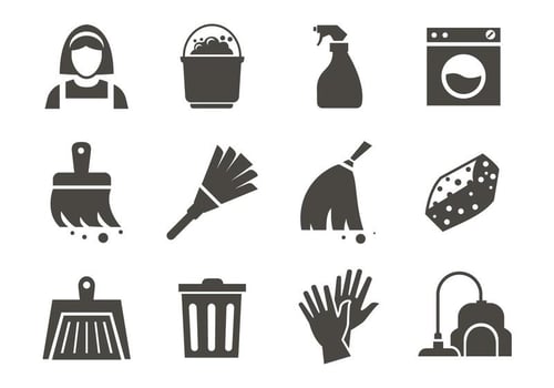 Free Maid Service Cleaning Icons Vector