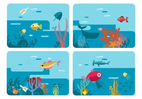 Sea Life Underwater World Vector Illustration 