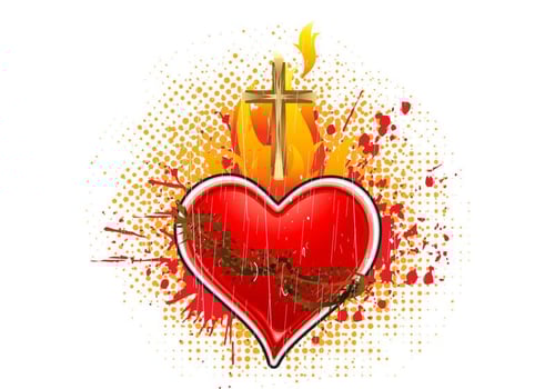 Sacred heart vector illustration
