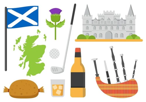 Scotland Elements Vector Illustration