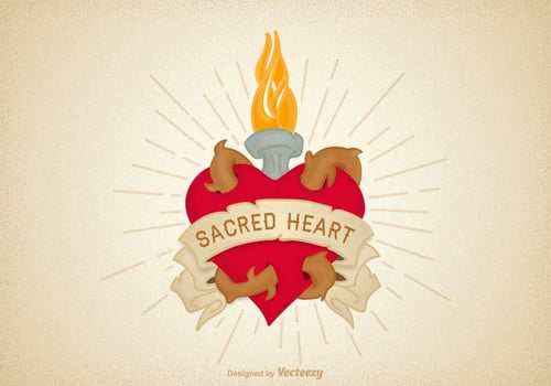 Free Vector Sacred Heart Illustration