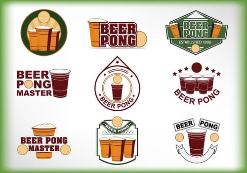 Beer Pong Label vector
