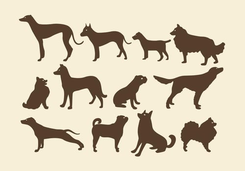 Sepia Dog Silhouettes vector