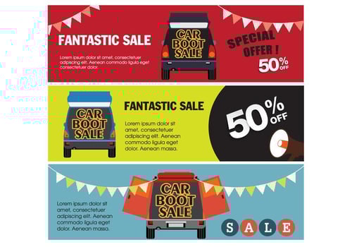 Banner Car Boot Sale Vectors 
