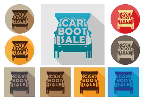Car boot icon vector set