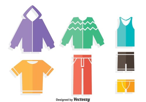 Colorful Tracksuit Flat Icons Vector
