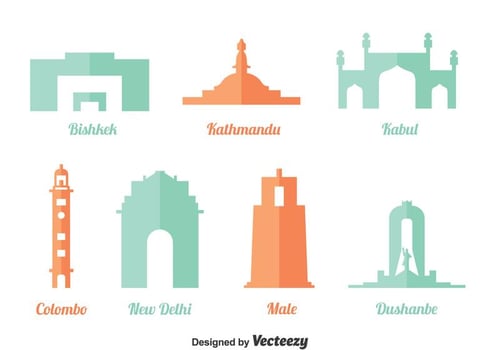 Asian Landmark Vector Set