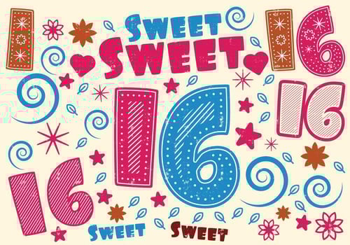 Sweet 16 Greeting Card vector