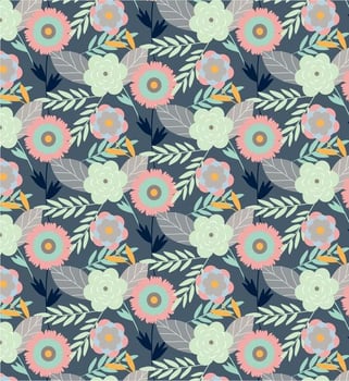 Flower Plants Vector Pattern