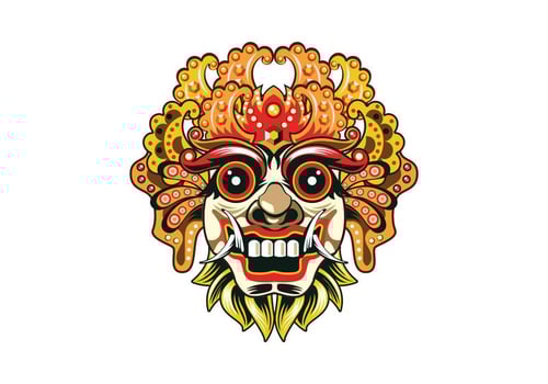 Detailed Barong Mask Vector