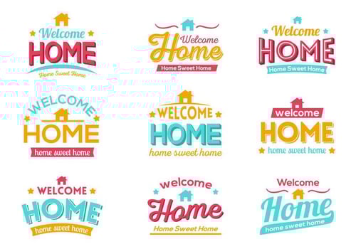 Free Colorful Welcome Home Typography Vector