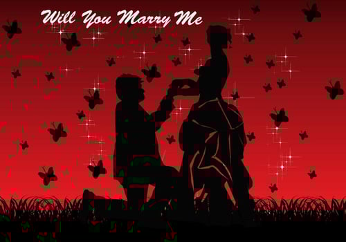 Will You Marry Me Card Vector